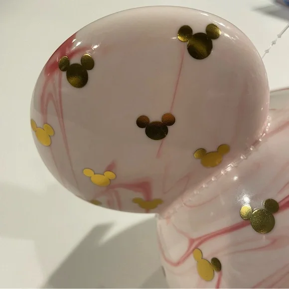 Kohl's 2025 Disney's Ceramic Mickey Mouse Head NWT Pink Swirl Marble Table Decor - Picture 5 of 10